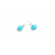 Blue Turquoise and Sterling Silver Stud Earrings